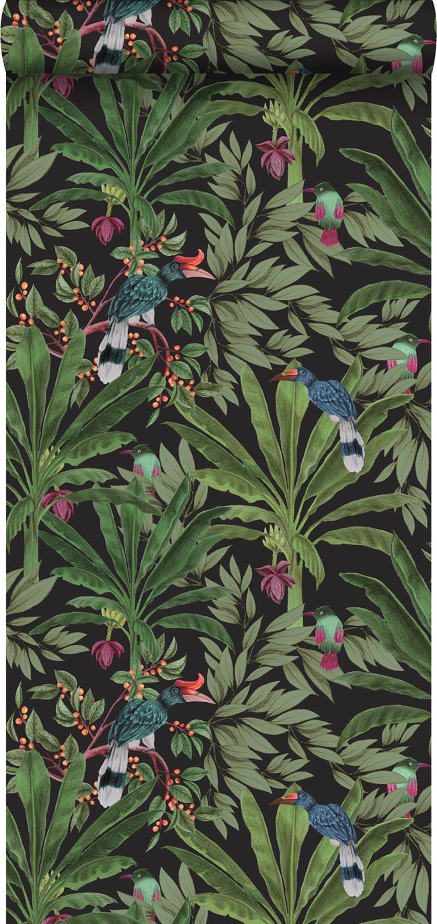 ESTA Home Carola Black Jungle Tropics Wallpaper, 20.9-in by 33-ft