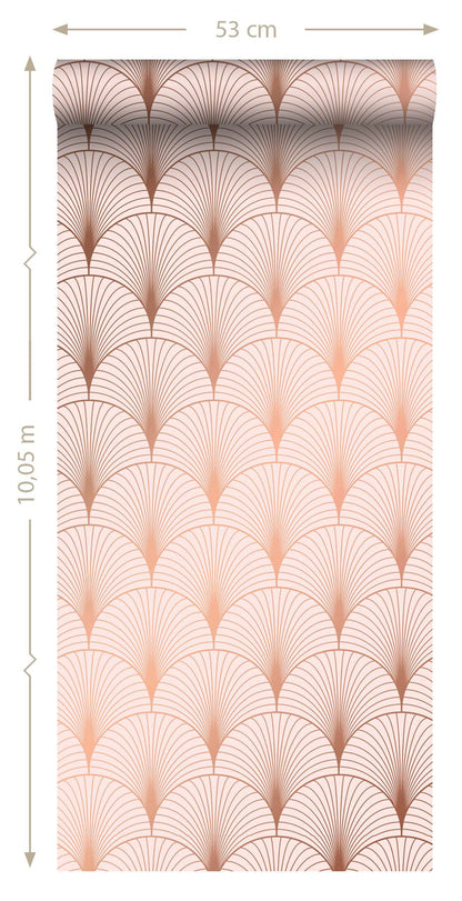 ESTA Home Lempicka Pink Art Deco Motif Wallpaper, 20.9-in by 33-ft