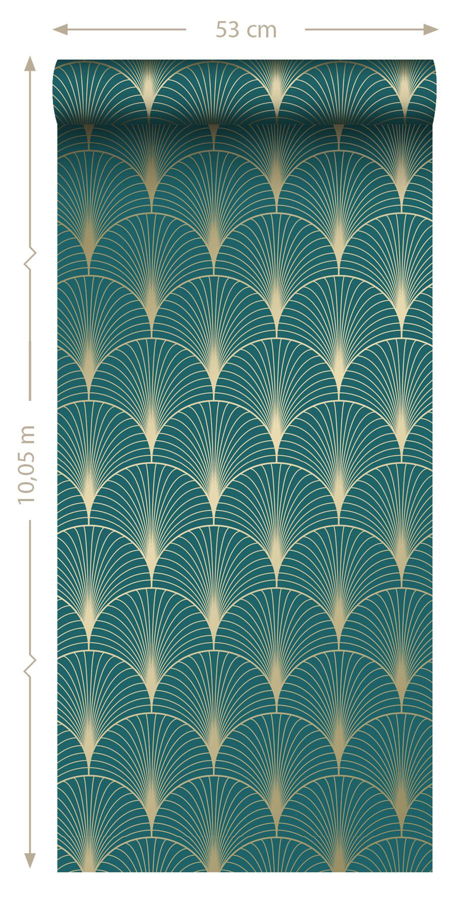 ESTA Home Lempicka Teal Art Deco Motif Wallpaper, 20.9-in by 33-ft