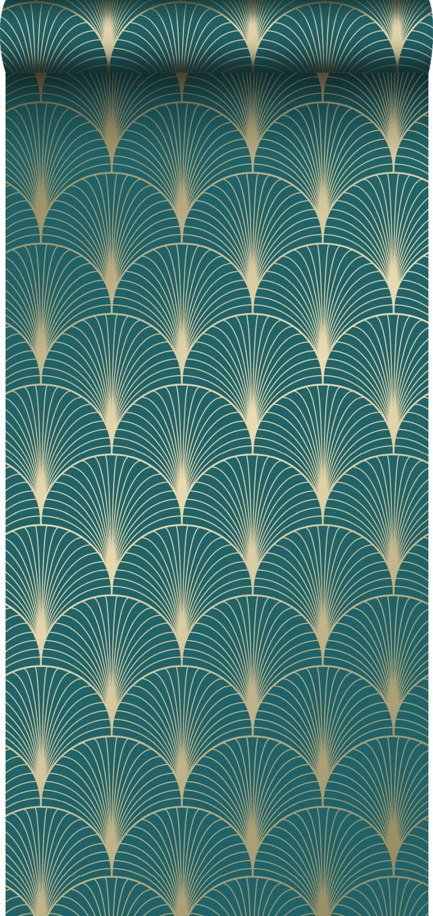 ESTA Home Lempicka Teal Art Deco Motif Wallpaper, 20.9-in by 33-ft