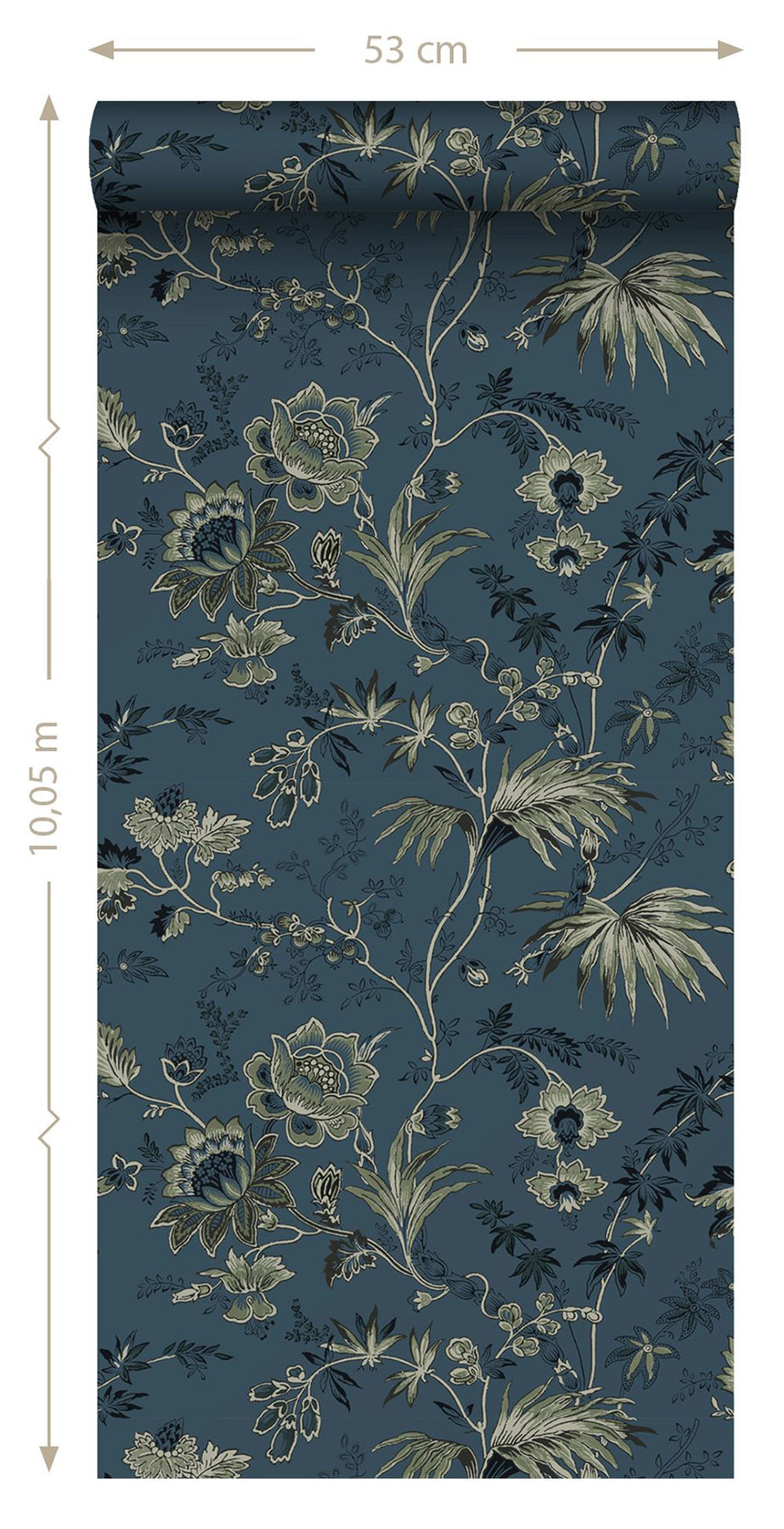 Design Department Juliet Blue Decorative Jacobean Wallpaper, 20.9-in by 33-ft