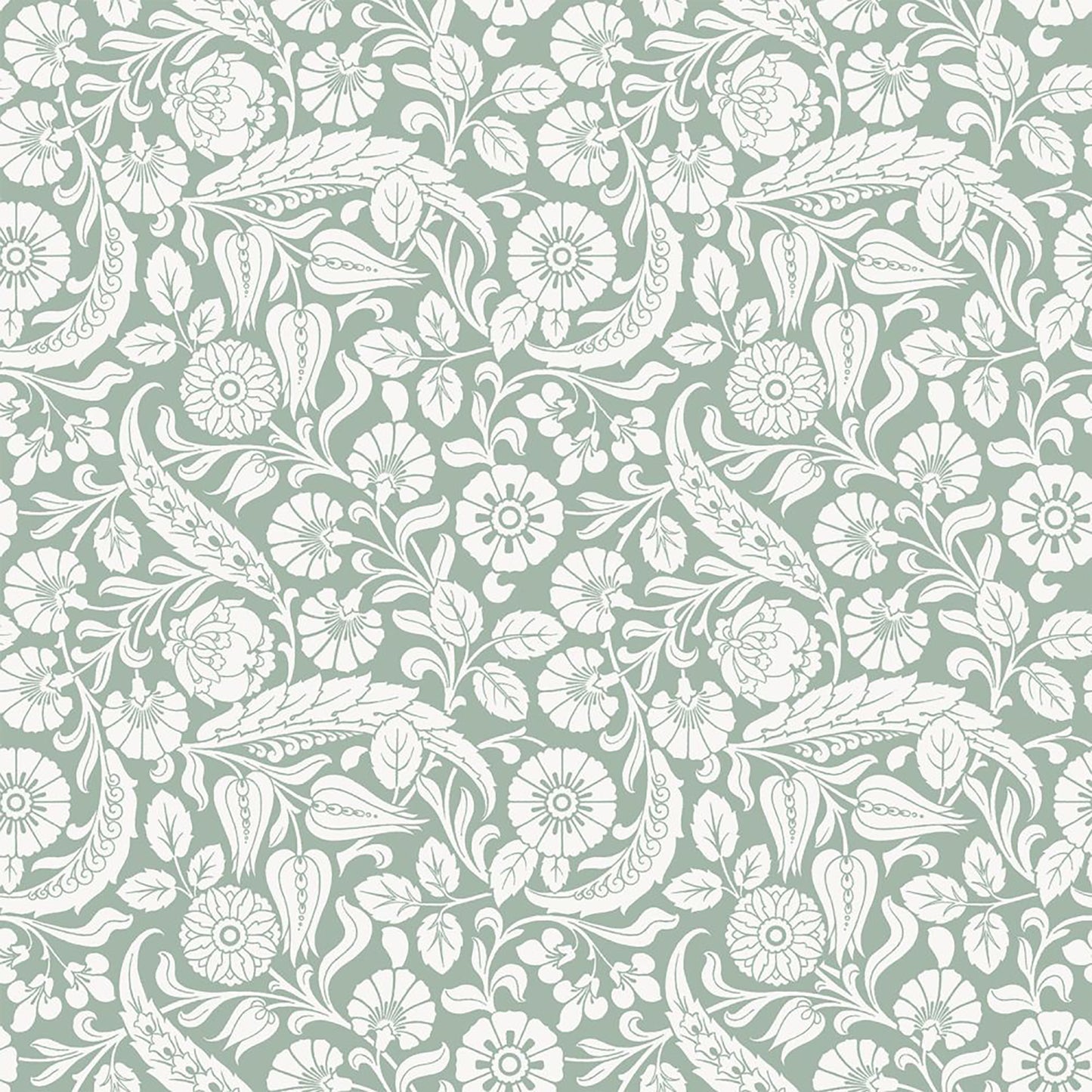 Design Department Cordelia Green Baroque Blooms Wallpaper, 20.9-in by 33-ft