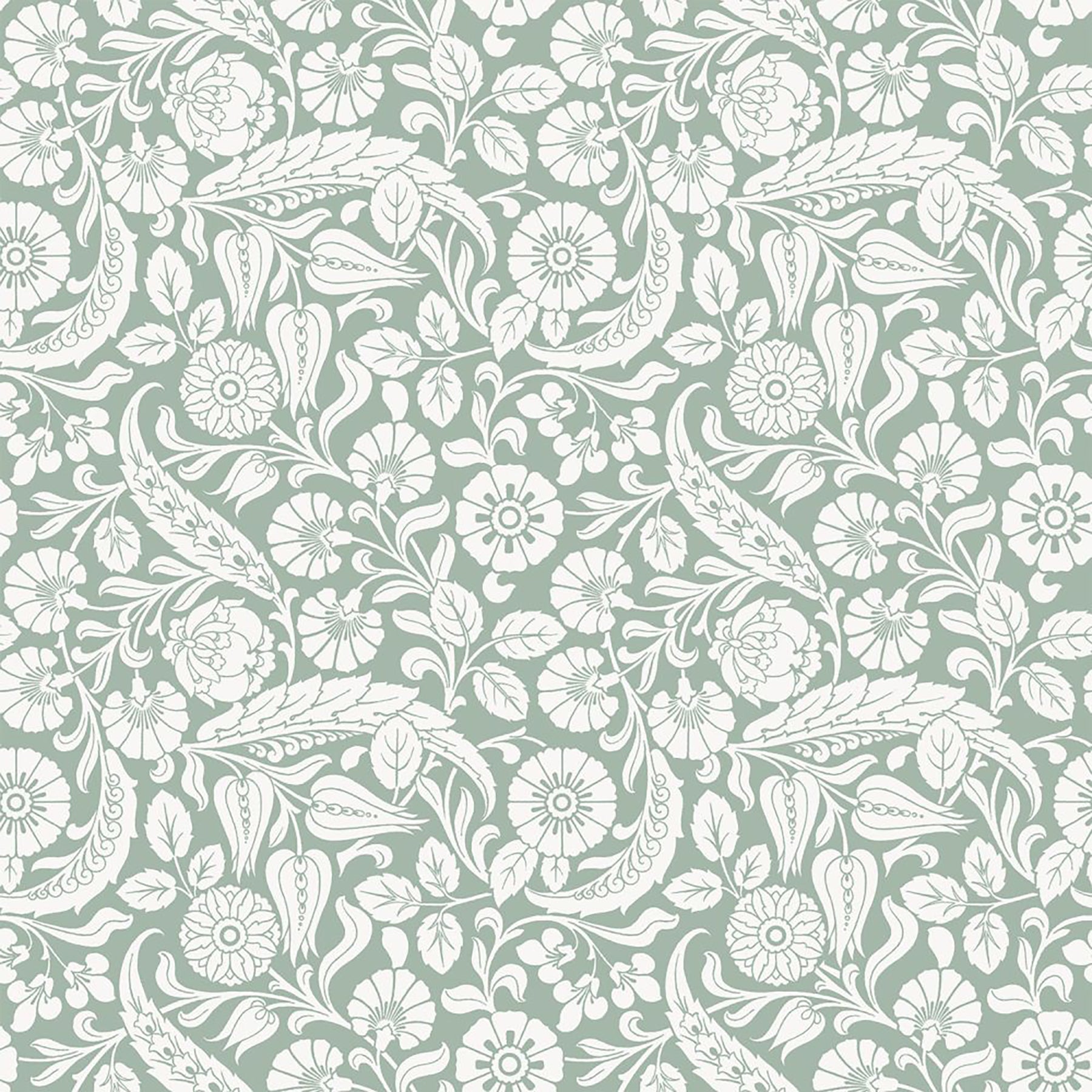 Design Department Cordelia Green Baroque Blooms Wallpaper, 20.9-in by 33-ft