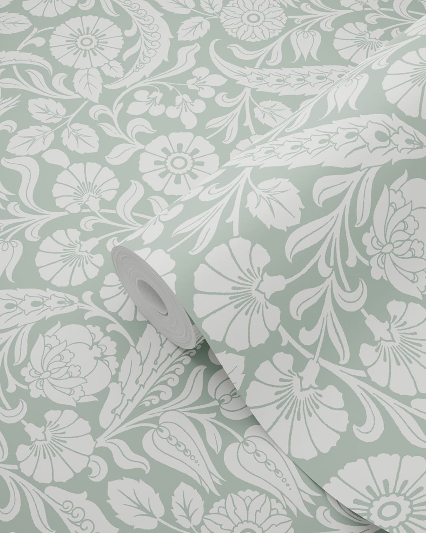 Design Department Cordelia Green Baroque Blooms Wallpaper, 20.9-in by 33-ft