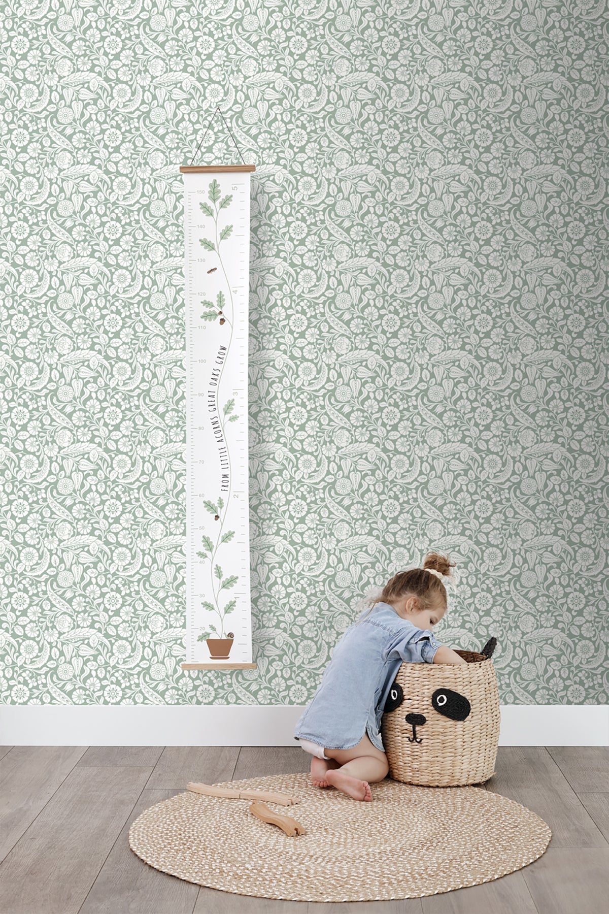 Design Department Cordelia Green Baroque Blooms Wallpaper, 20.9-in by 33-ft