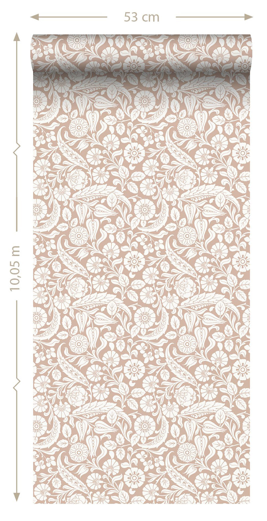 Design Department Cordelia Pink Baroque Blooms Wallpaper, 20.9-in by 33-ft