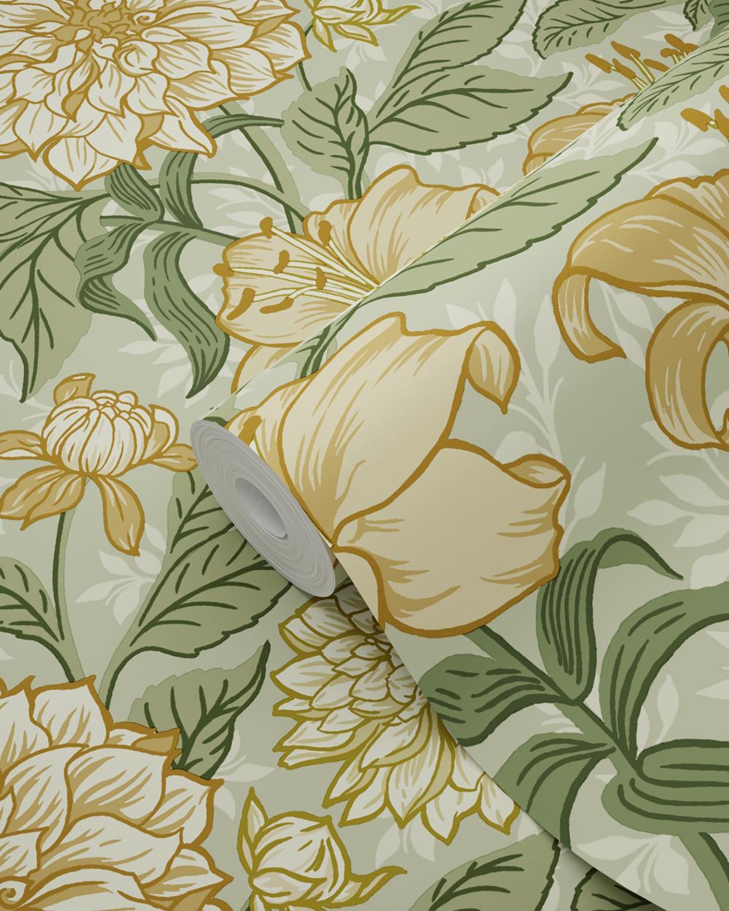 Design Department Persephone Yellow Spring Blossoms Wallpaper, 20.9-in by 33-ft