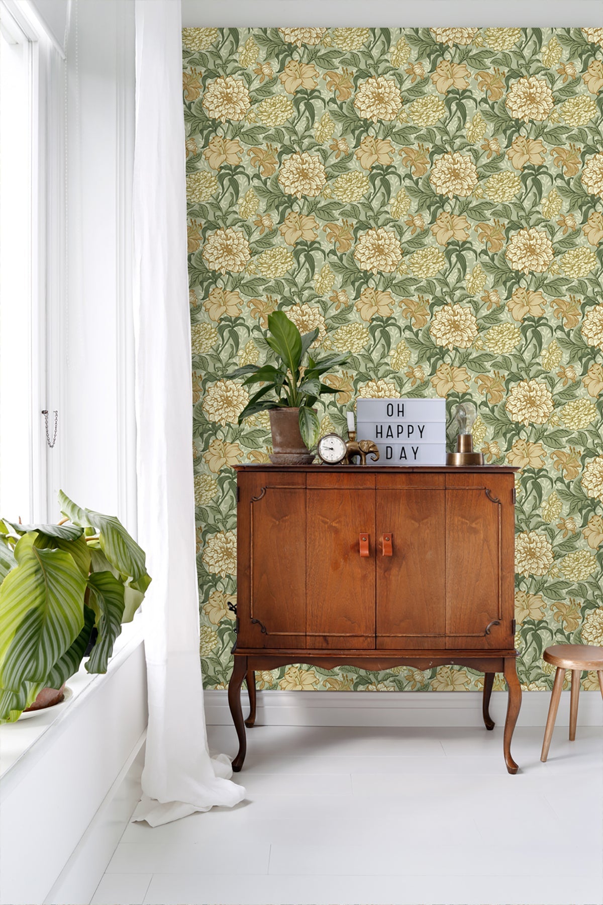 Design Department Persephone Yellow Spring Blossoms Wallpaper, 20.9-in by 33-ft