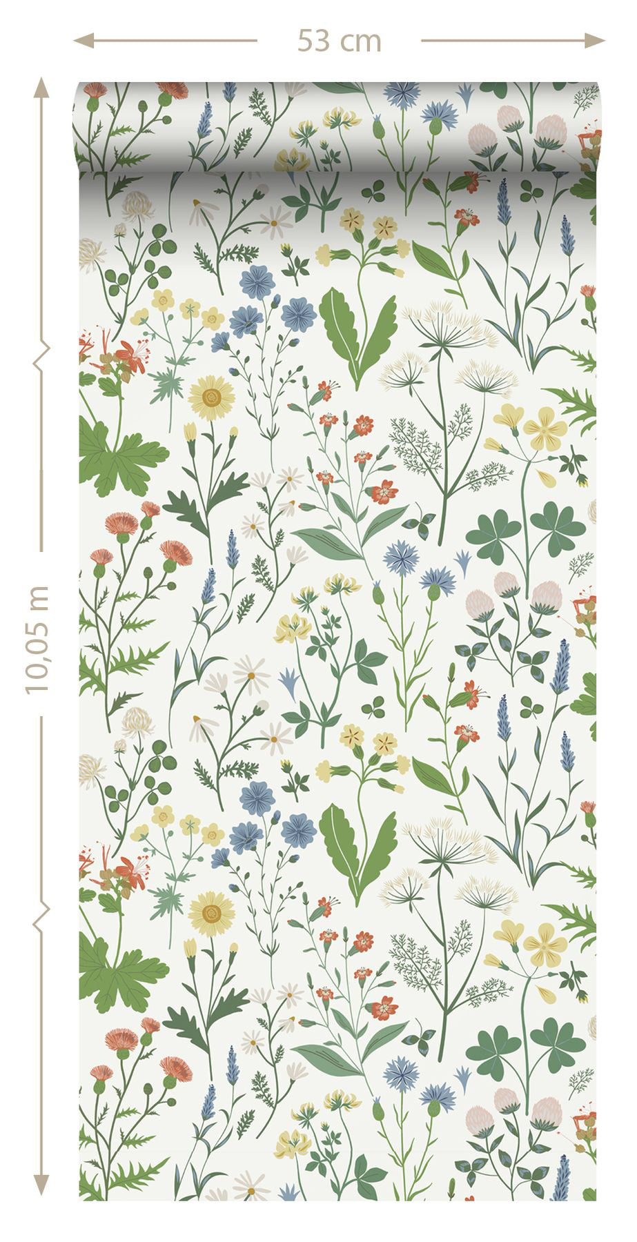 ESTA Home Fiore Green Wildflowers Wallpaper, 20.9-in by 33-ft