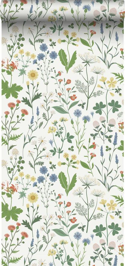 ESTA Home Fiore Green Wildflowers Wallpaper, 20.9-in by 33-ft