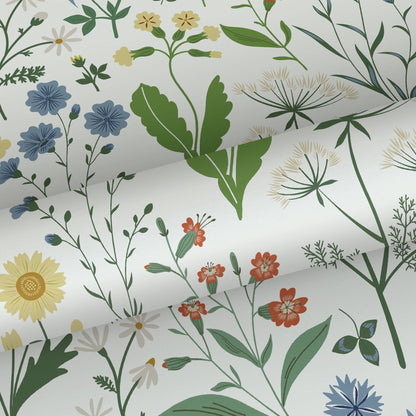 ESTA Home Fiore Green Wildflowers Wallpaper, 20.9-in by 33-ft