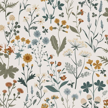 ESTA Home Fiore Blue Wildflowers Wallpaper, 20.9-in by 33-ft