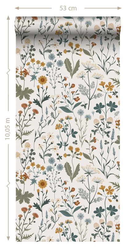 ESTA Home Fiore Blue Wildflowers Wallpaper, 20.9-in by 33-ft