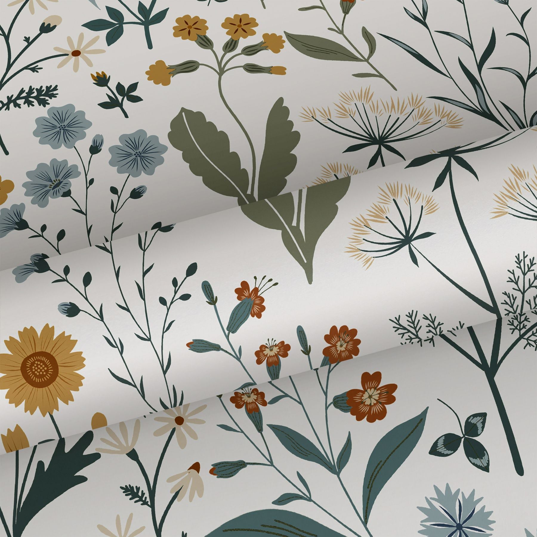 ESTA Home Fiore Blue Wildflowers Wallpaper, 20.9-in by 33-ft