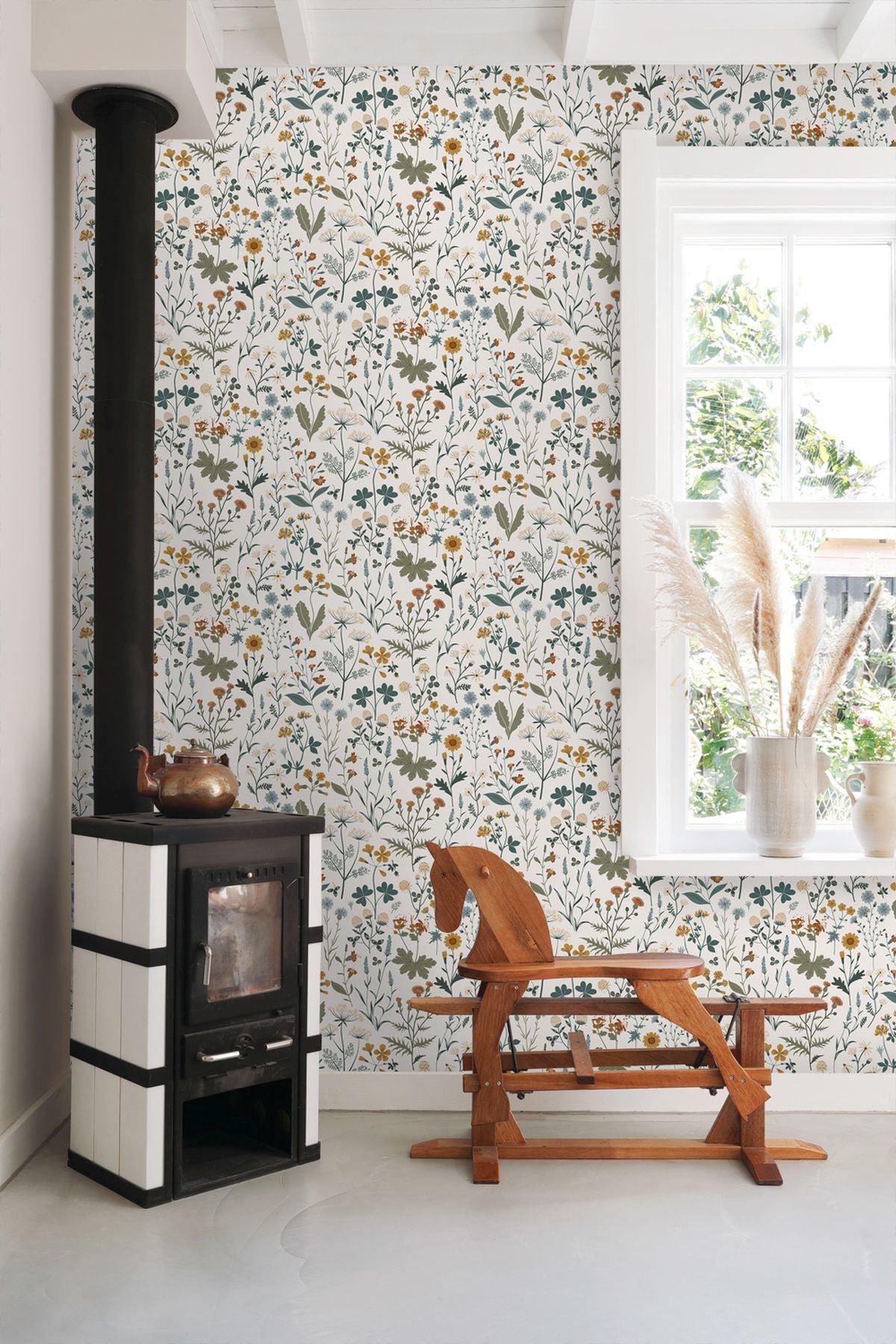 ESTA Home Fiore Blue Wildflowers Wallpaper, 20.9-in by 33-ft