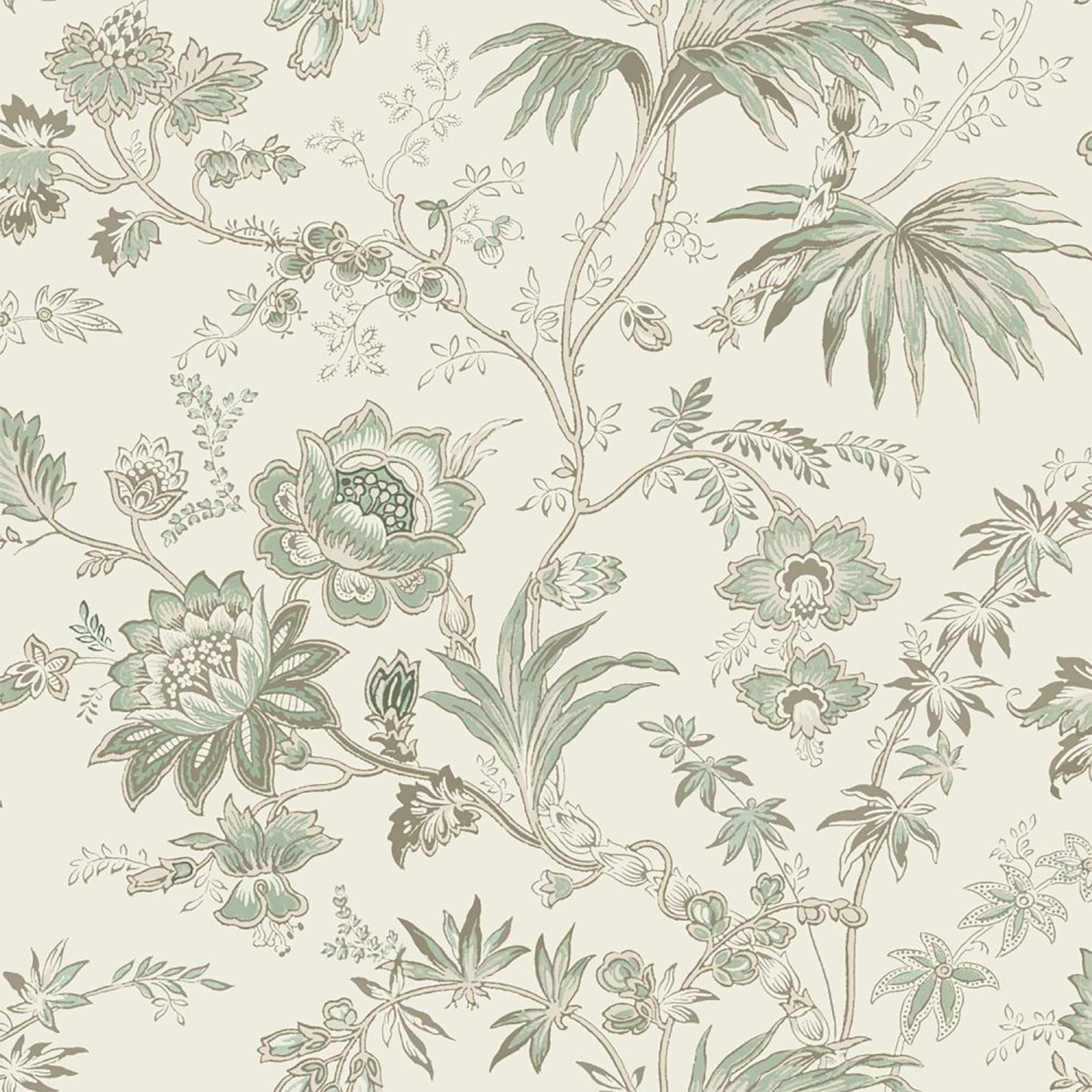 Design Department Juliet Neutral Decorative Jacobean Wallpaper, 20.9-in by 33-ft