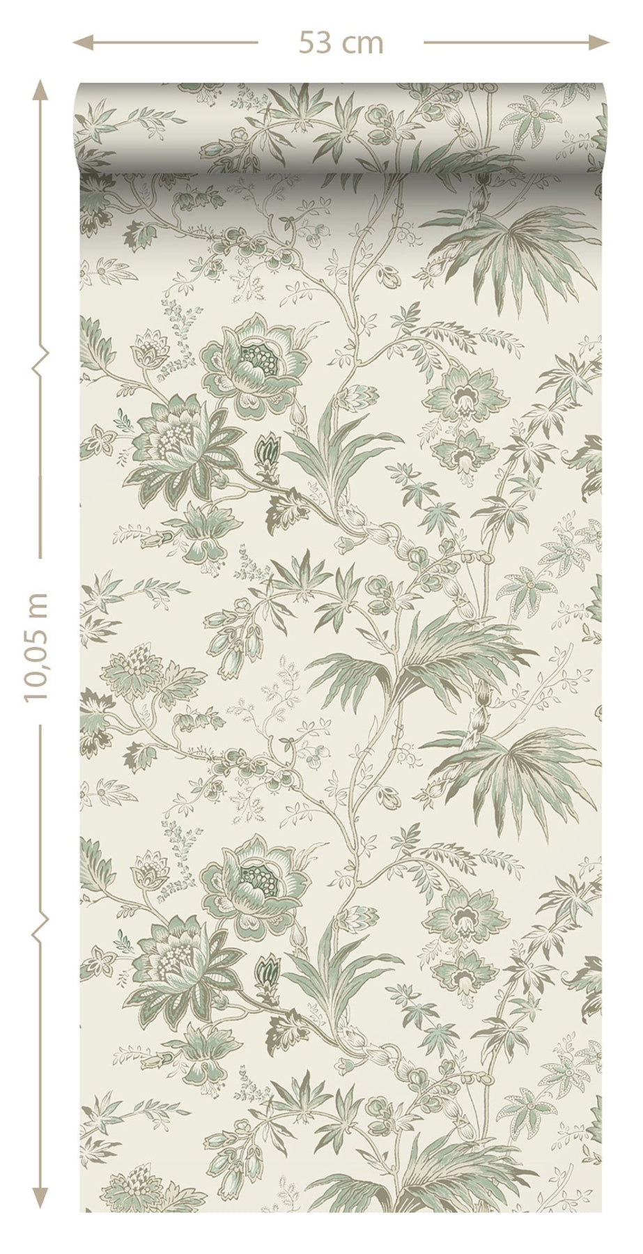 Design Department Juliet Neutral Decorative Jacobean Wallpaper, 20.9-in by 33-ft