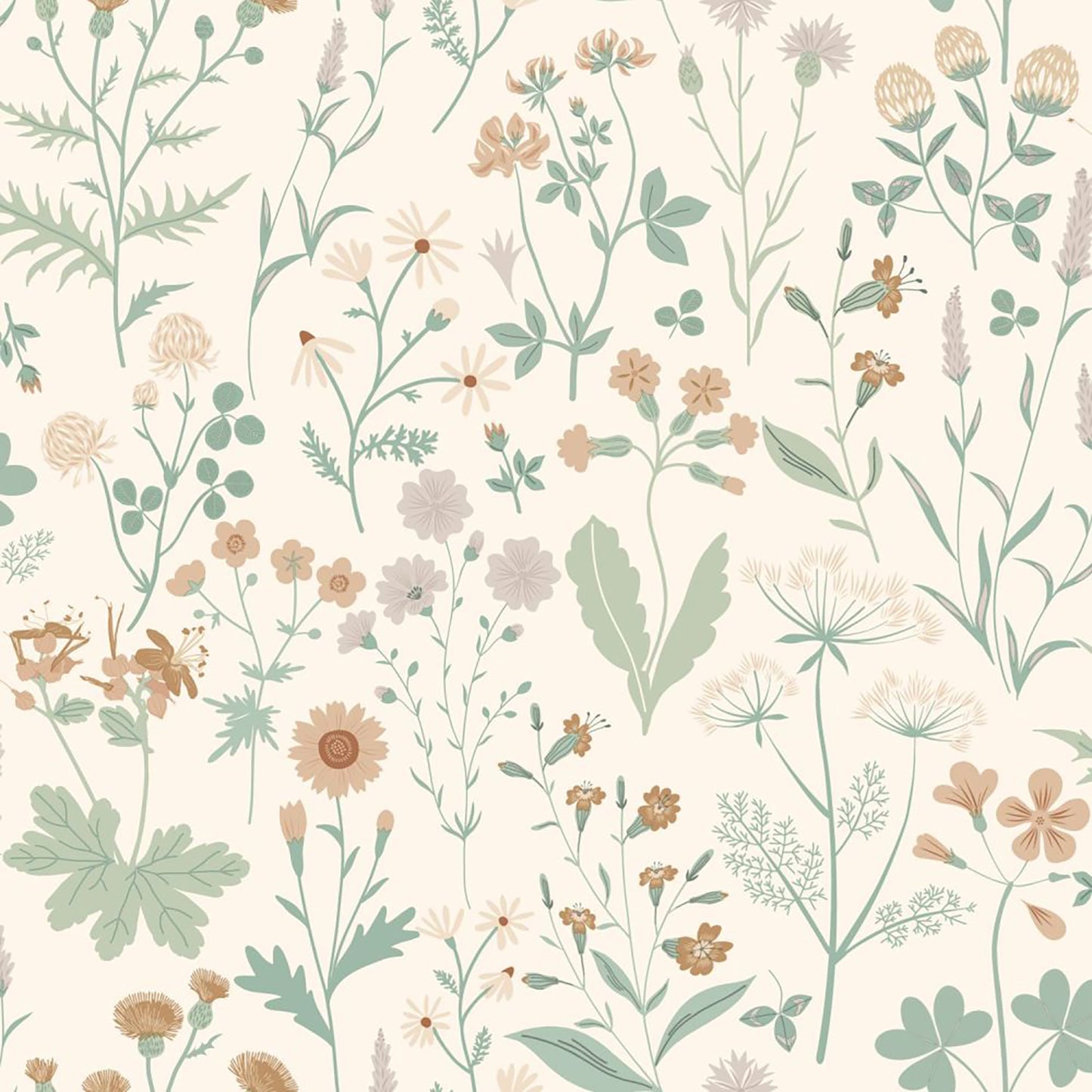 Design Department Letitia Cream Summer Meadows Wallpaper, 20.9-in by 33-ft