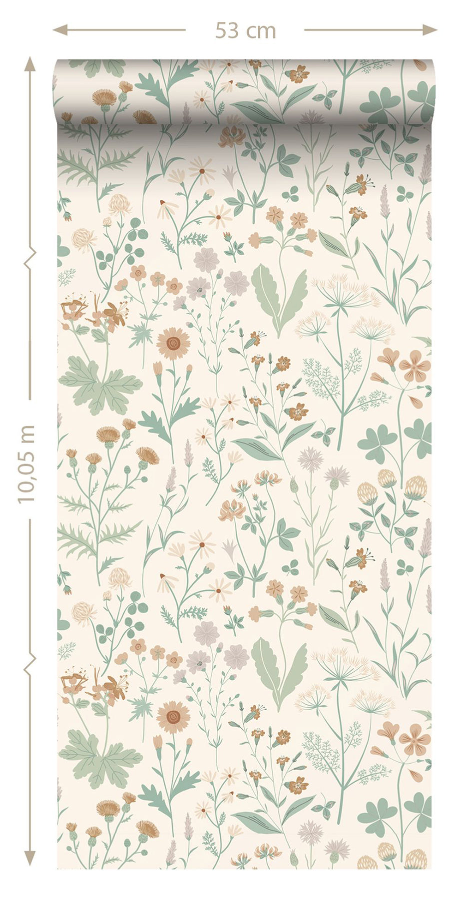 Design Department Letitia Cream Summer Meadows Wallpaper, 20.9-in by 33-ft