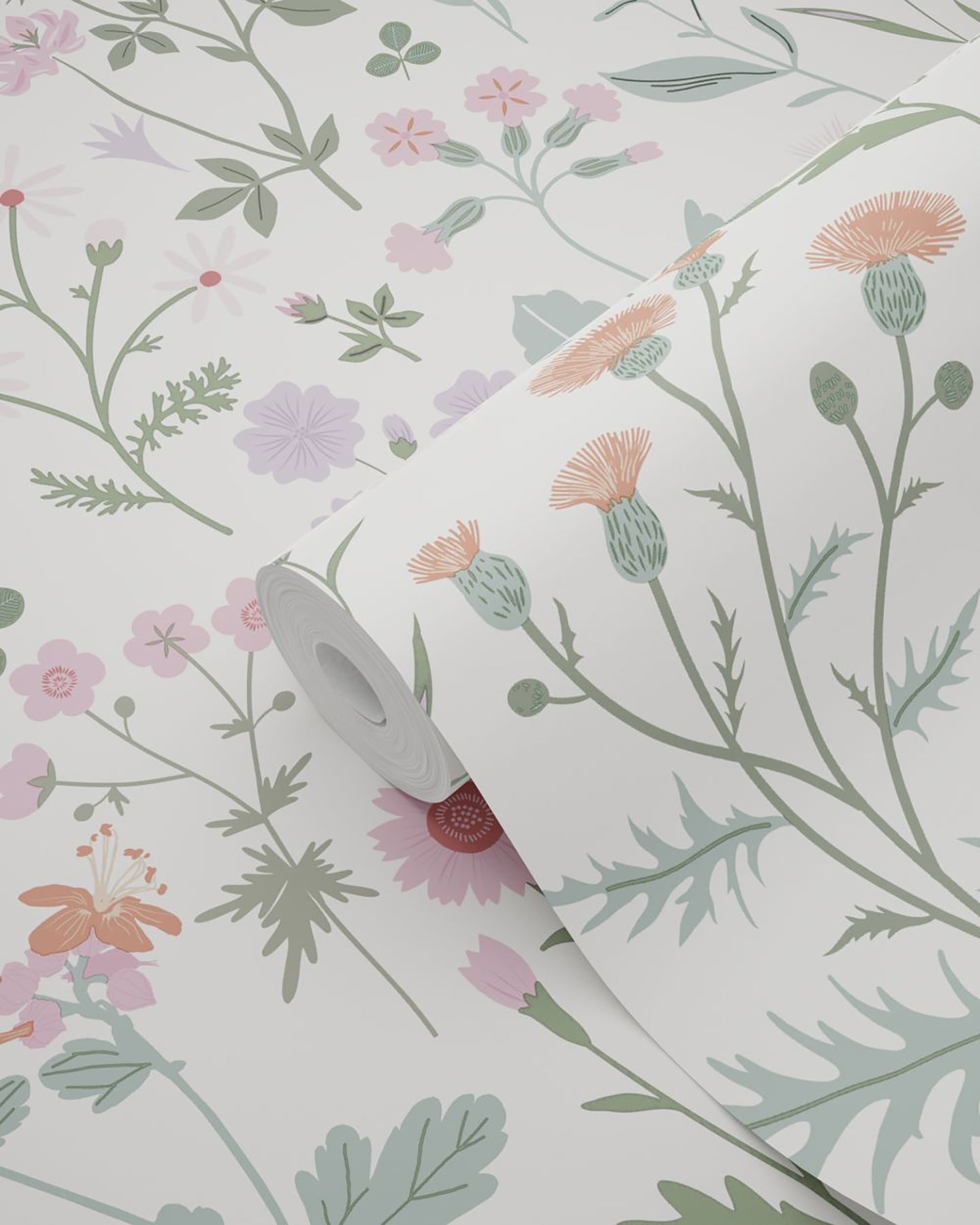 Design Department Letitia Purple Summer Meadows Wallpaper, 20.9-in by 33-ft