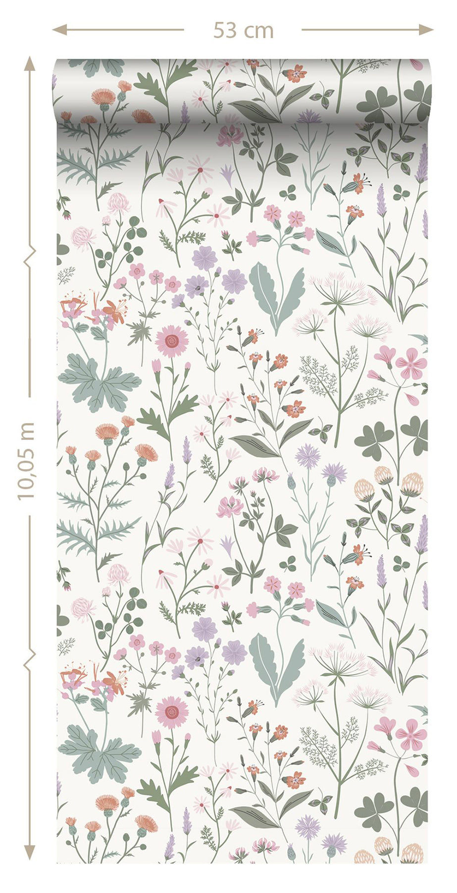 Design Department Letitia Purple Summer Meadows Wallpaper, 20.9-in by 33-ft