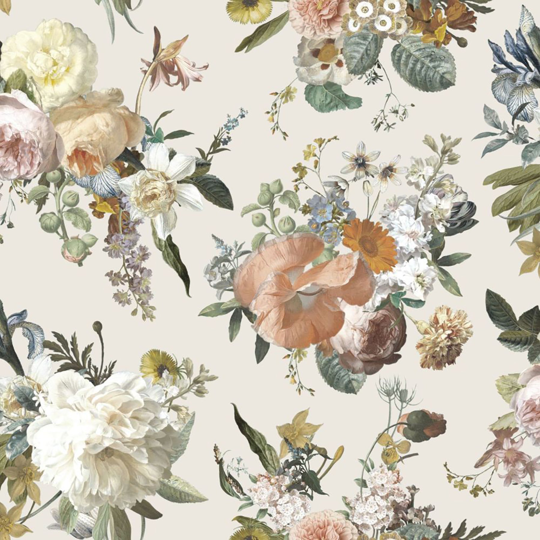 Design Department Antonia Cream Vintage Bouquet Wallpaper, 20.9-in by 33-ft