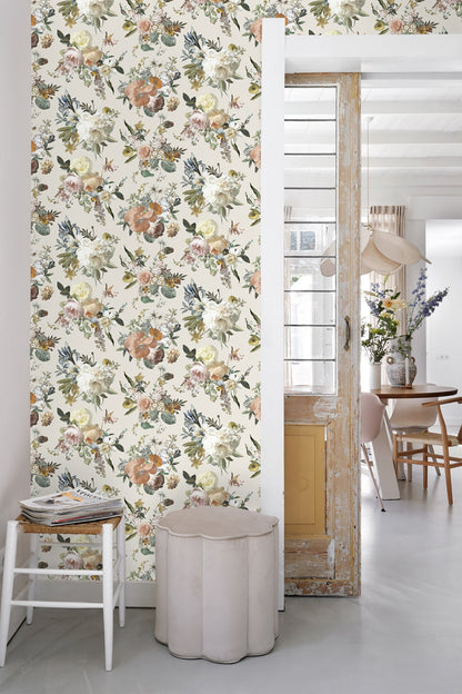 Design Department Antonia Cream Vintage Bouquet Wallpaper, 20.9-in by 33-ft