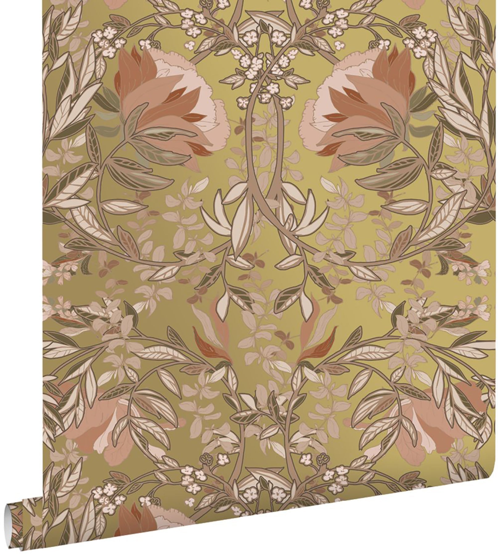 Design Department Ester Gold Nouveau Blooms Wallpaper, 20.9-in by 33-ft