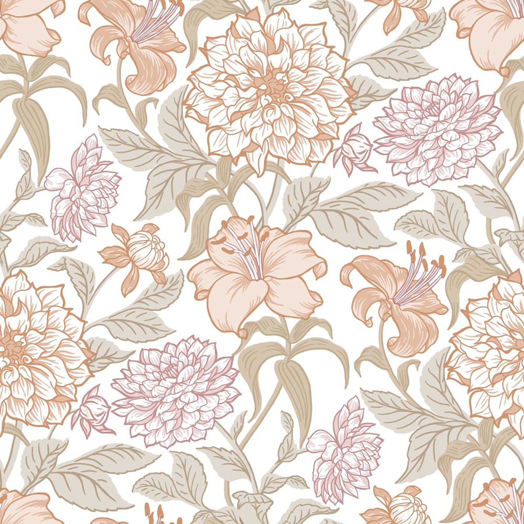 Design Department Persephone Pastel Spring Blossoms Wallpaper, 20.9-in by 33-ft