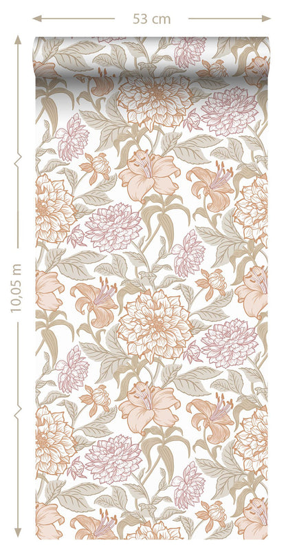 Design Department Persephone Pastel Spring Blossoms Wallpaper, 20.9-in by 33-ft