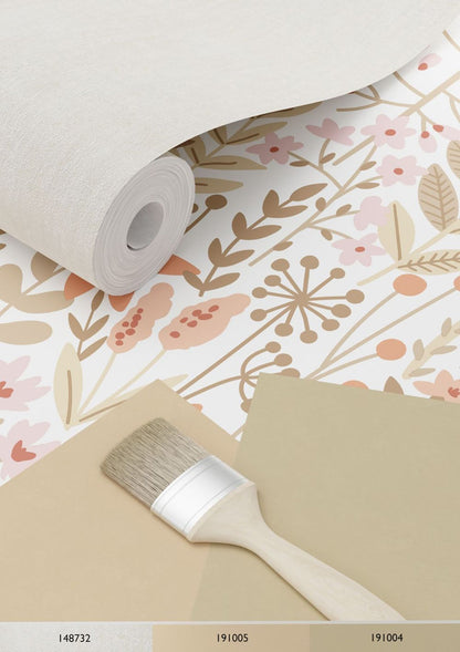 Design Department Eudora Pink Prairie Petals Wallpaper, 20.9-in by 33-ft