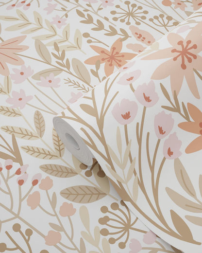 Design Department Eudora Pink Prairie Petals Wallpaper, 20.9-in by 33-ft