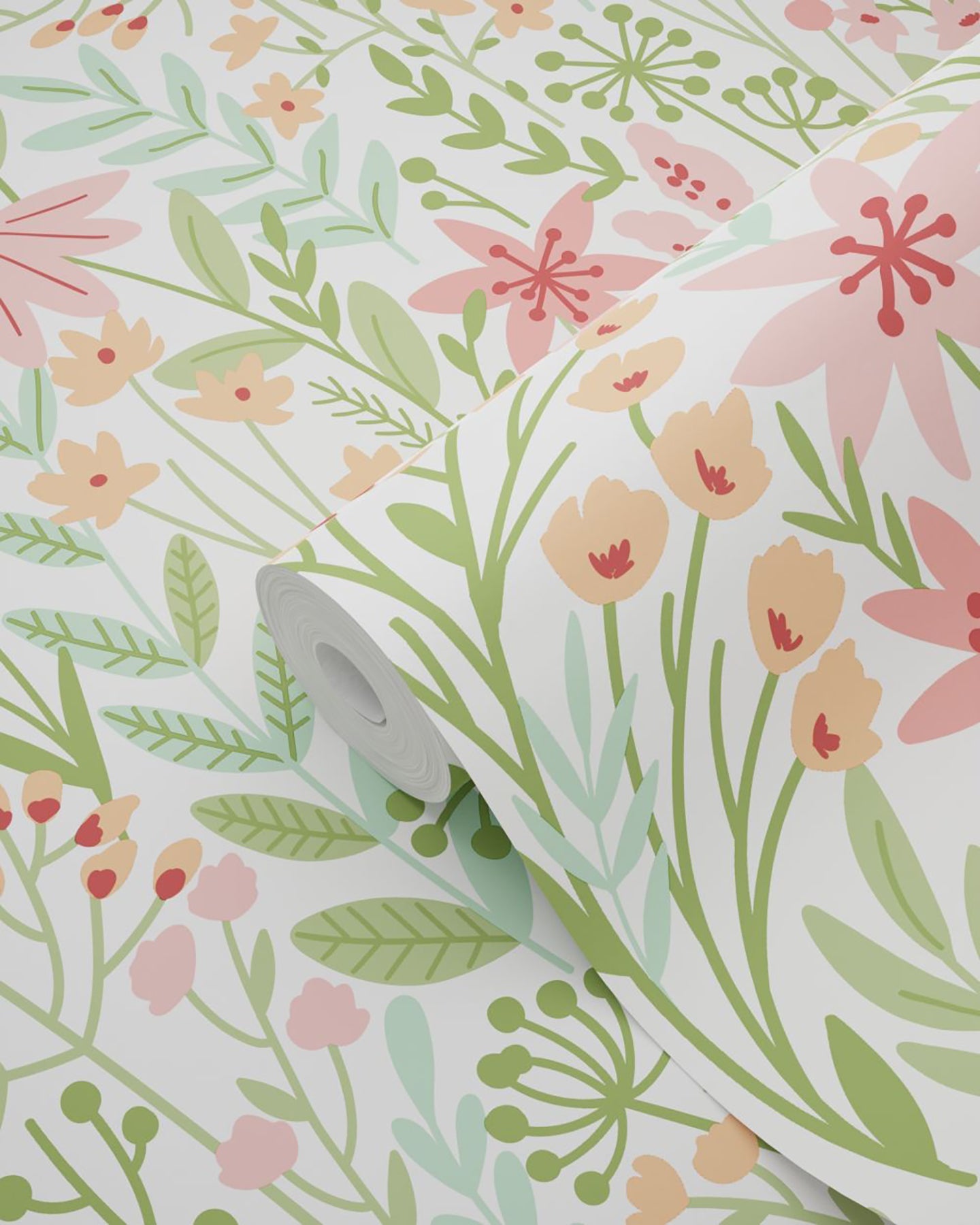 Design Department Eudora Green Prairie Petals Wallpaper, 20.9-in by 33-ft