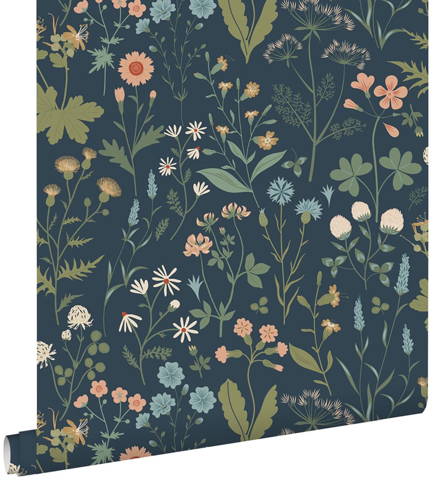 Design Department Letitia Indigo Summer Meadows Wallpaper, 20.9-in by 33-ft