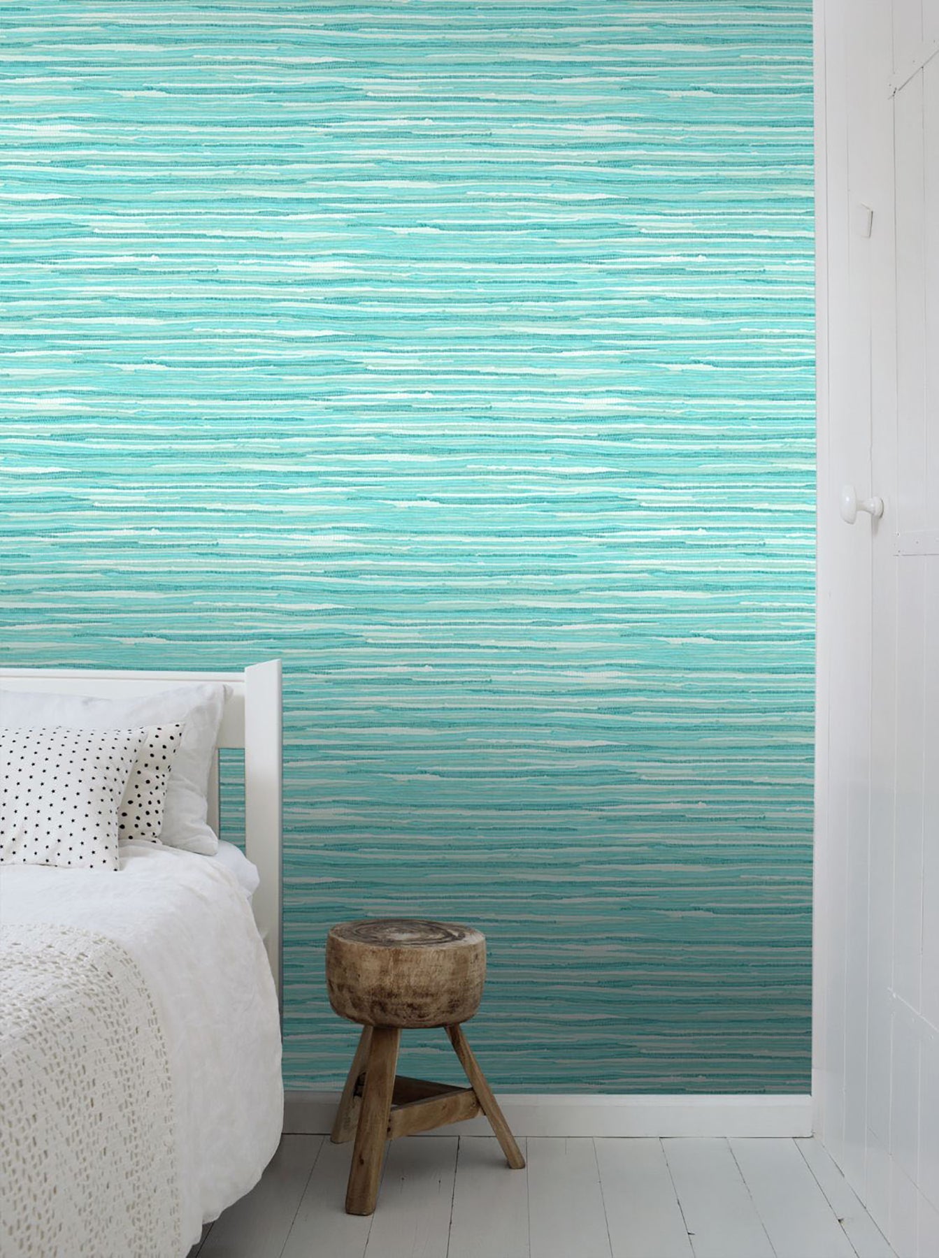 ESTA Home Cabana Turquoise Faux Grasscloth Wallpaper, 20.5-in by 33-ft