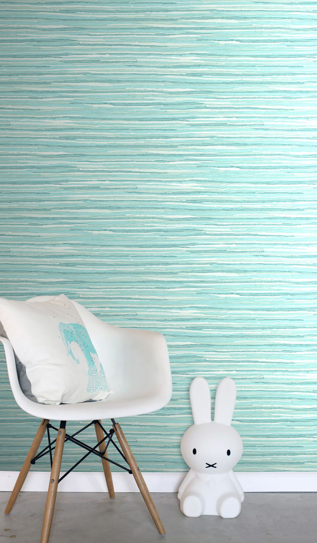 ESTA Home Cabana Turquoise Faux Grasscloth Wallpaper, 20.5-in by 33-ft