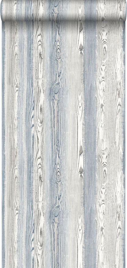 ESTA Home Cady Blue Wood Panel Wallpaper, 20.5-in by 33-ft