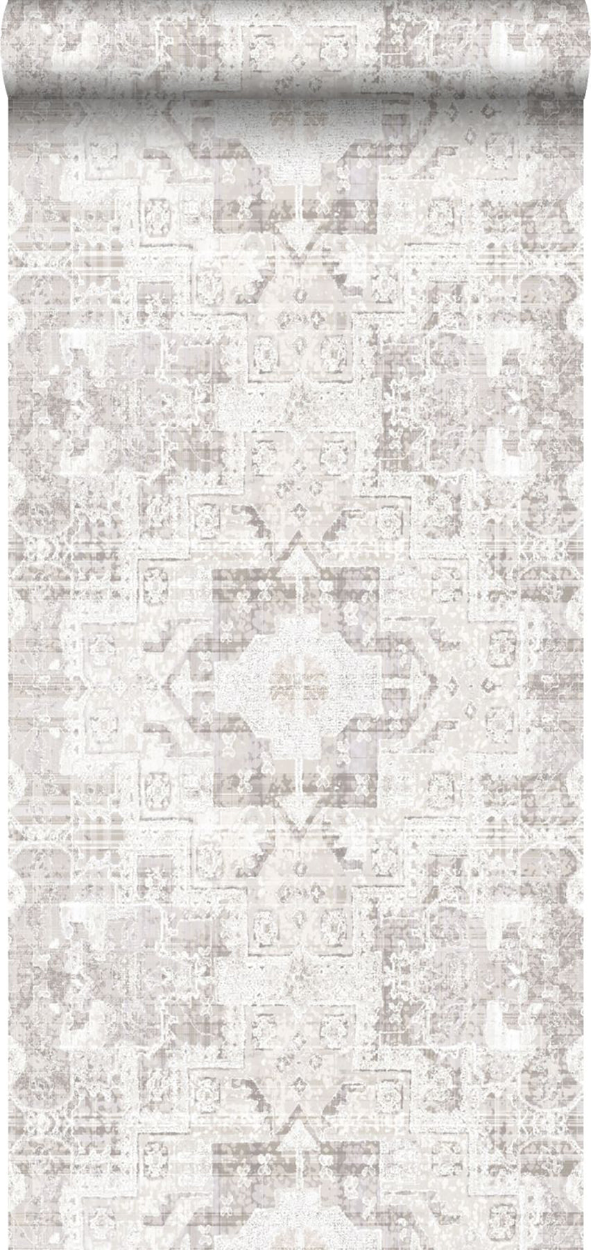 ESTA Home Desmond Beige Distressed Medallion Wallpaper, 20.5-in by 33-ft