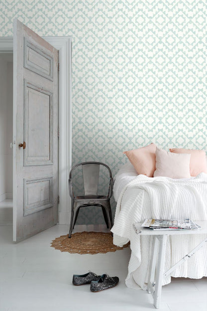 ESTA Home Fantine Mint Geometric Wallpaper, 20.5-in by 33-ft