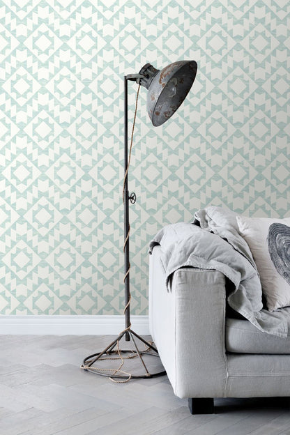 ESTA Home Fantine Mint Geometric Wallpaper, 20.5-in by 33-ft