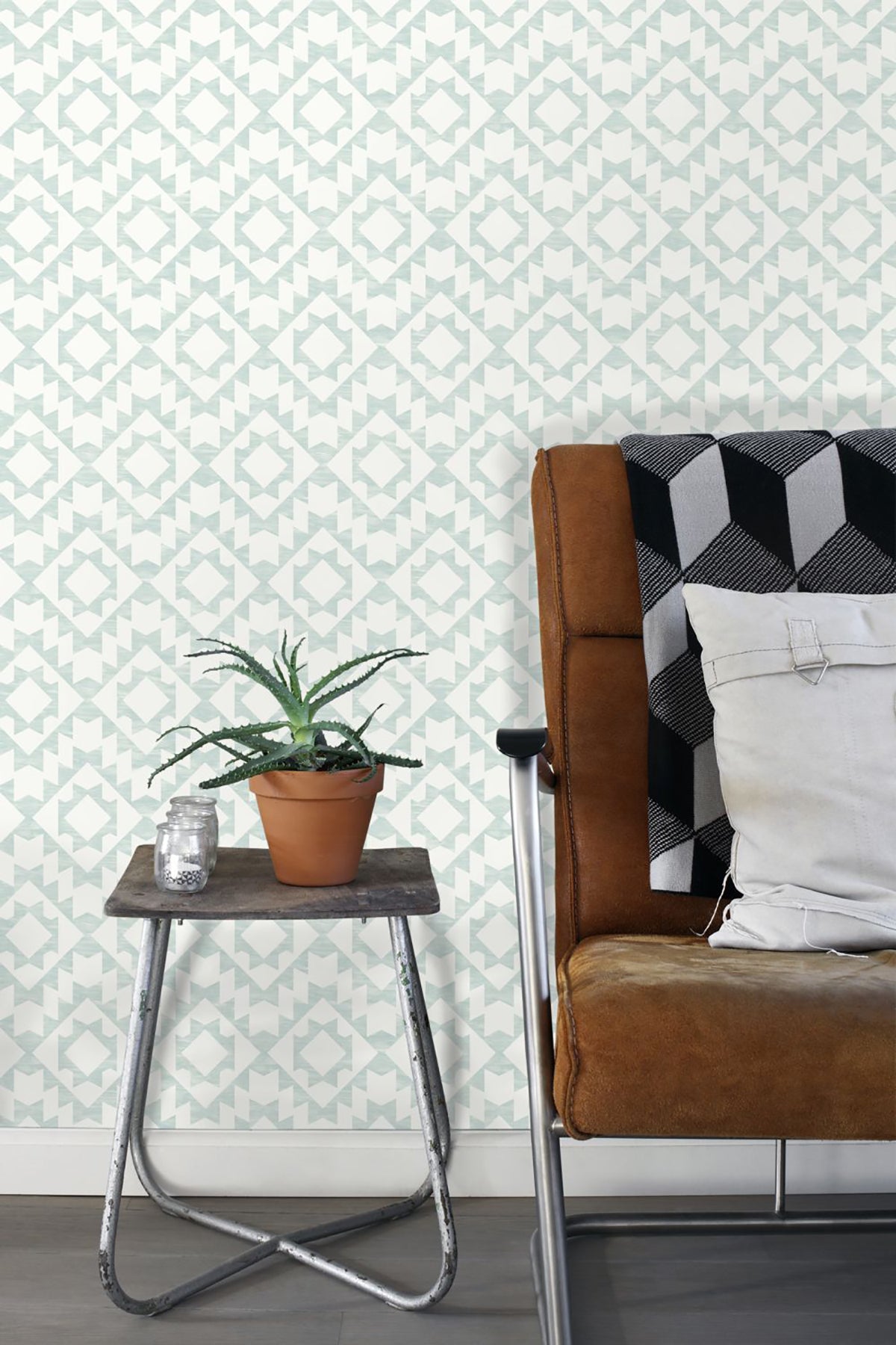 ESTA Home Fantine Mint Geometric Wallpaper, 20.5-in by 33-ft