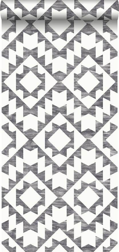 ESTA Home Fantine Black Geometric Wallpaper, 20.5-in by 33-ft