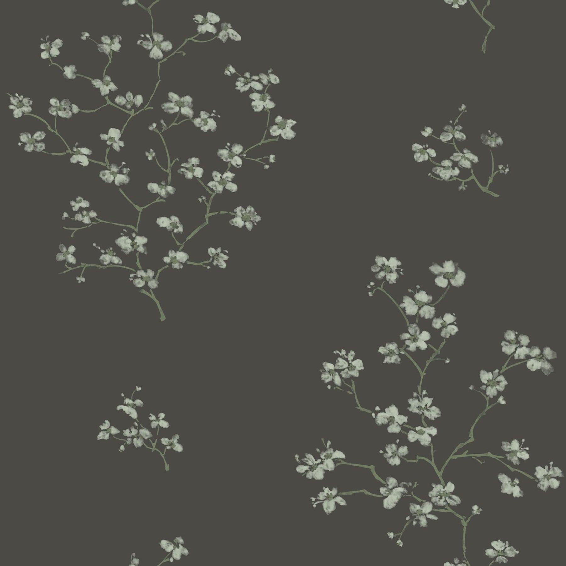 ESTA Home Morrible Black Floral Wallpaper, 20.5-in by 33-ft