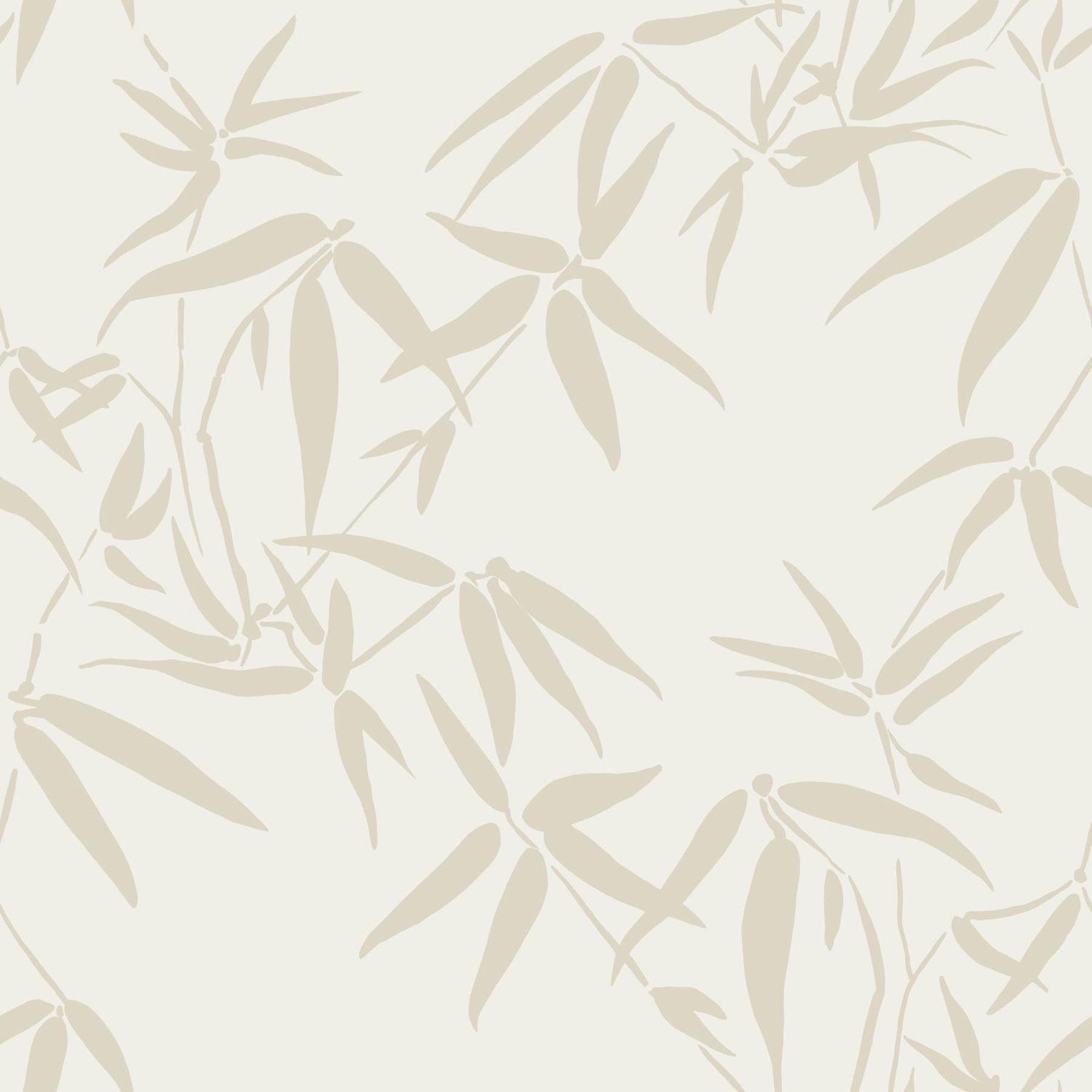 Origin Guadua Beige Bamboo Leaves Wallpaper, 20.9-in by 33-ft