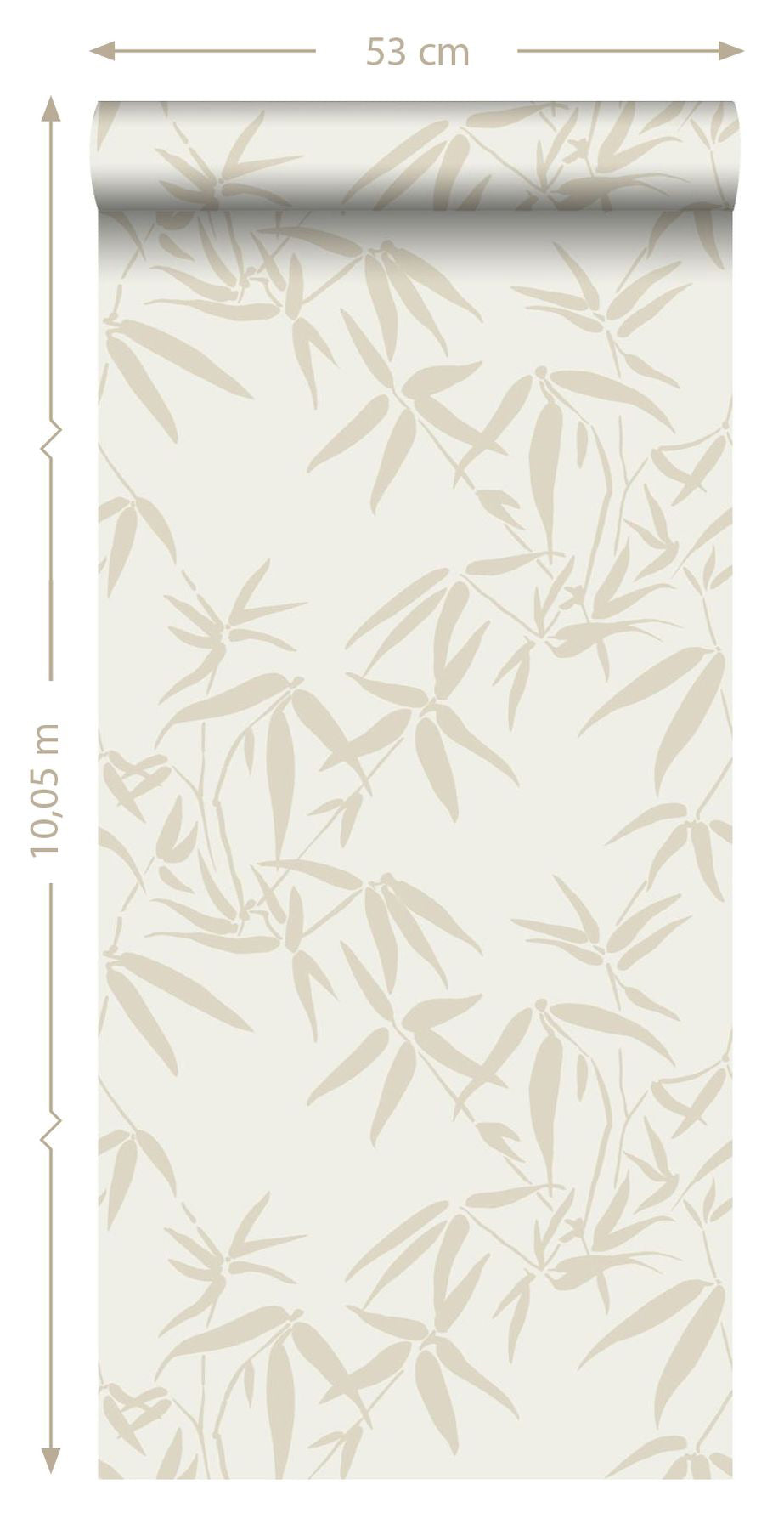 Origin Guadua Beige Bamboo Leaves Wallpaper, 20.9-in by 33-ft