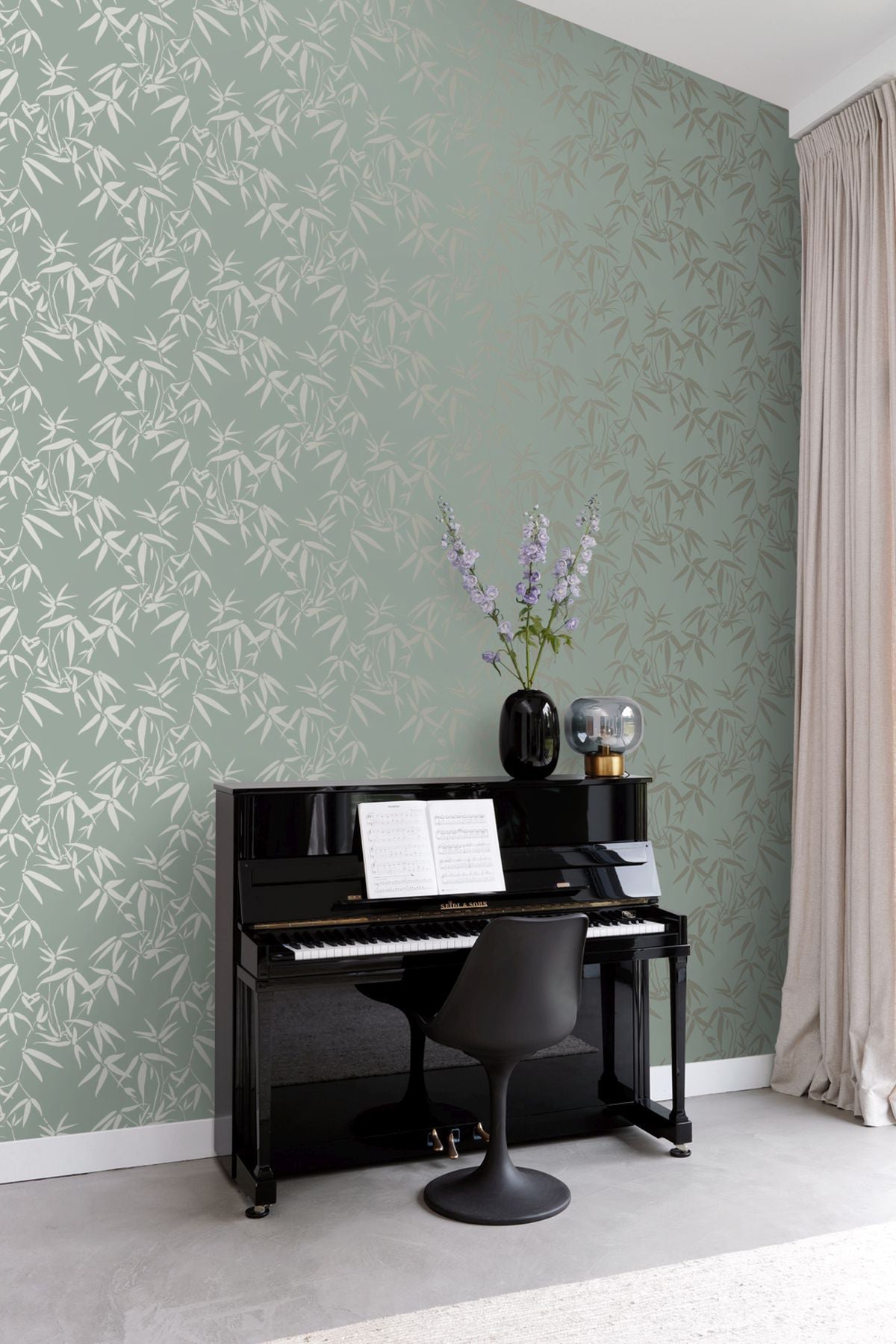 Origin Guadua Green Bamboo Leaves Wallpaper, 20.9-in by 33-ft