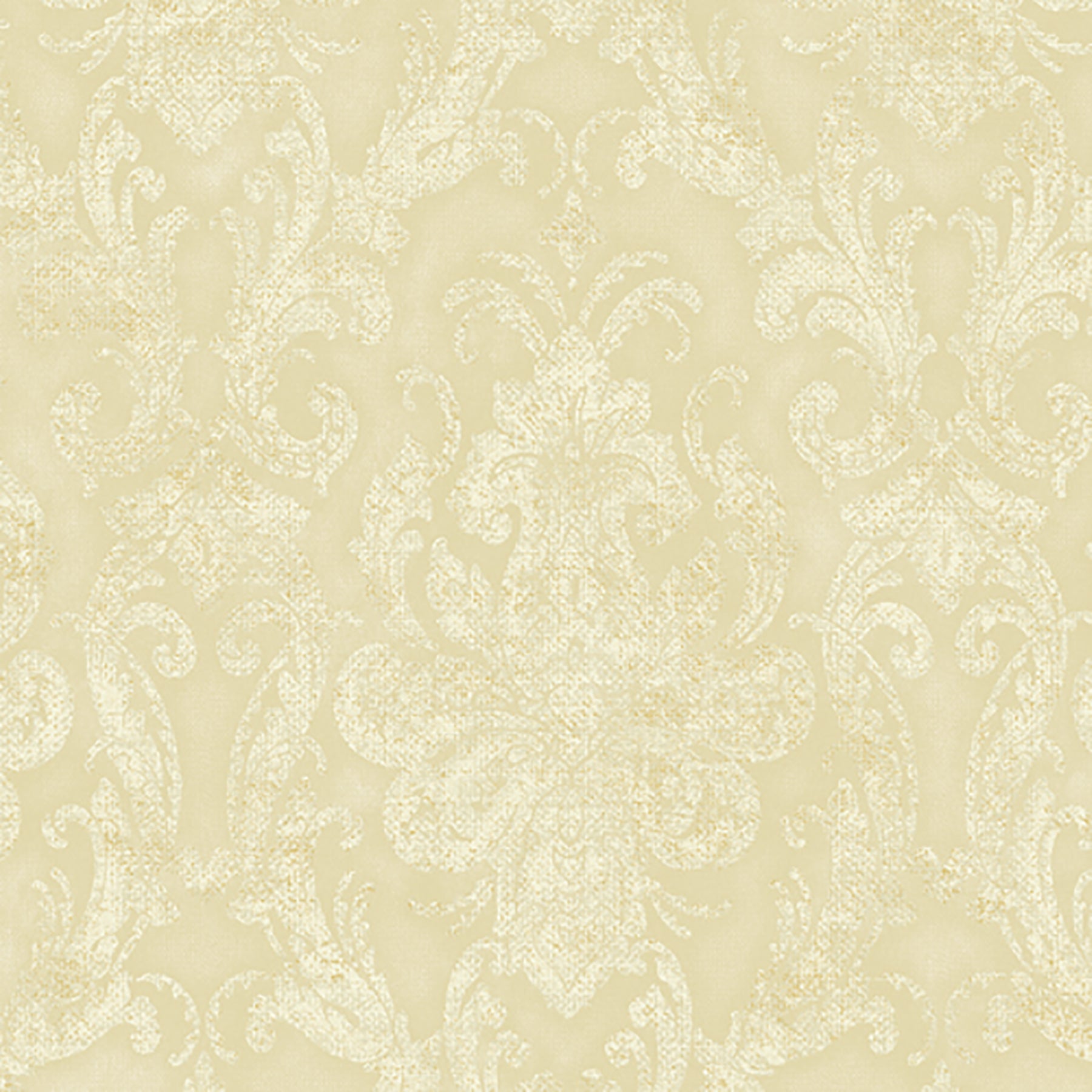 Lucky Day Faded Wheat Damask Wallpaper, 20.5-in by 33-ft