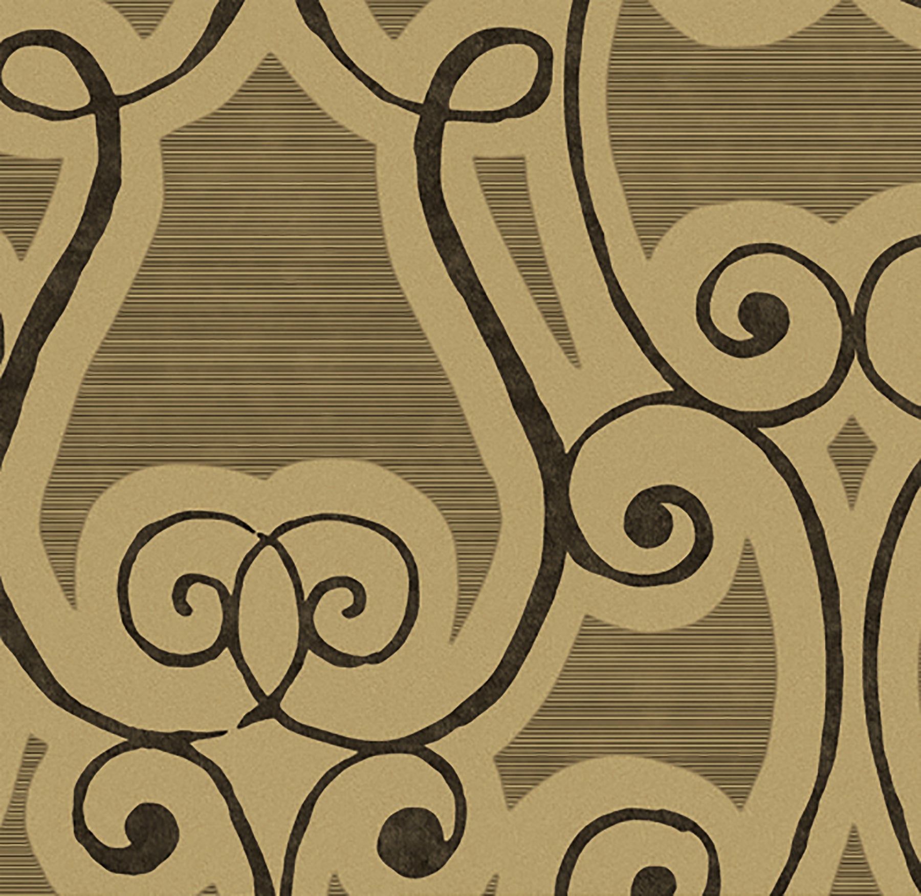 Lucky Day Harmony Brown Damask Wallpaper, 20.5-in by 33-ft