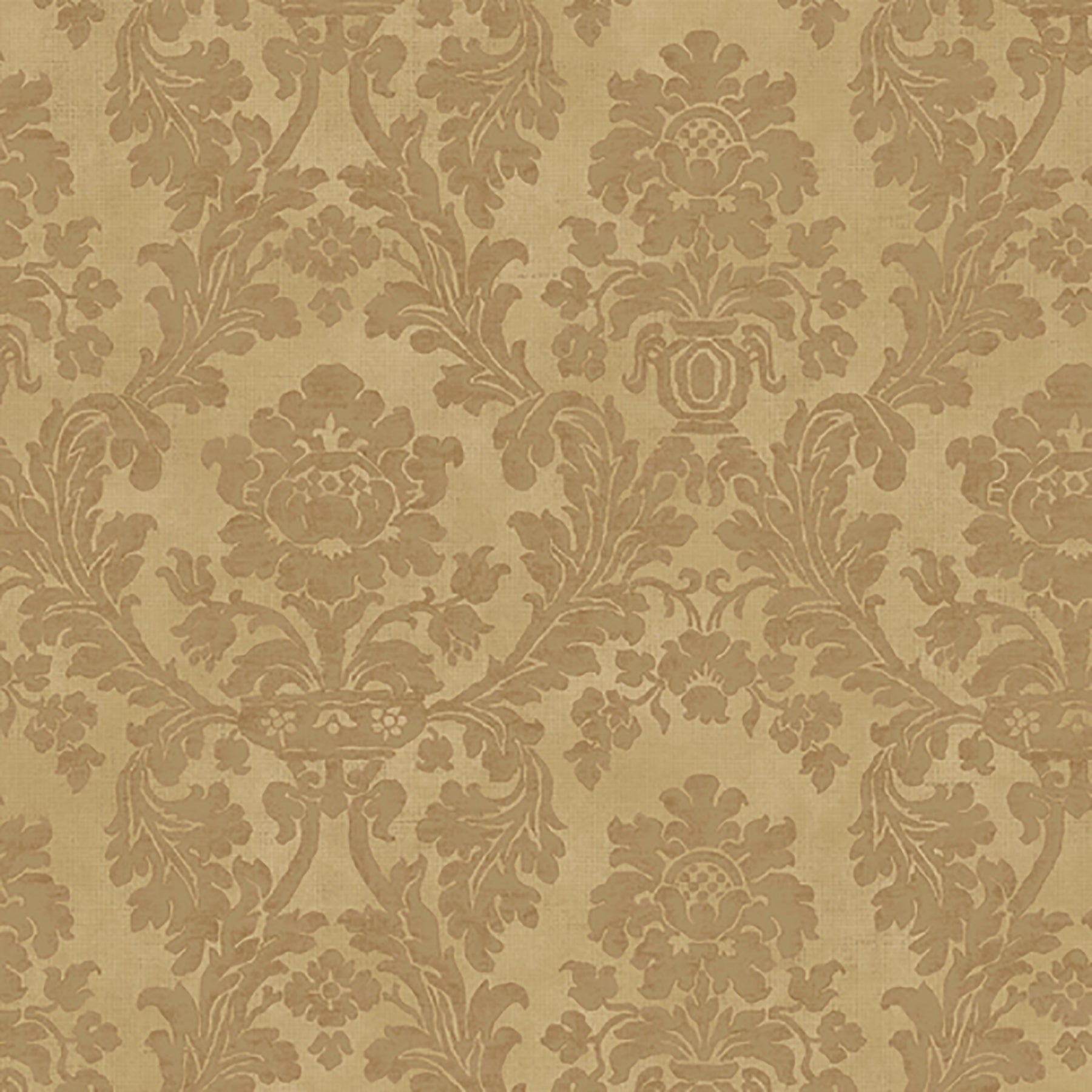 Lucky Day Medford Light Brown Damask Wallpaper, 20.5-in by 33-ft