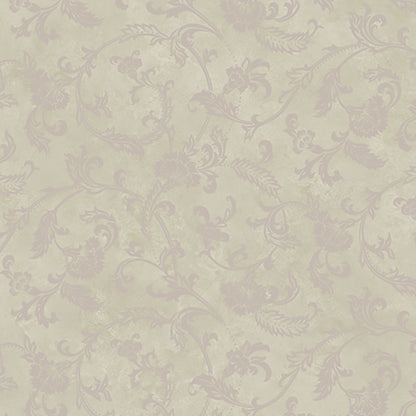 Lucky Day Trento Gold Floral Motif Scroll Wallpaper, 20.5-in by 33-ft